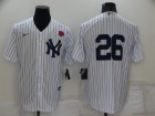 Nike New York Yankee #26 White Pinstrip 2022 Memorial Day Cool Base Jersey