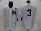 Nike New York Yankee #3 White Pinstrip 2022 Memorial Day Cool Base Jersey