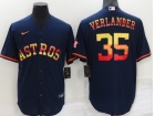 Nike Houston Astros #35 Justin Verlander Blue Rainbow Cool Base Jersey