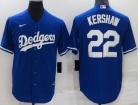 Nike Los Angeles Dodgers #22 Clayton Kershaw Blue Cool Base Jersey