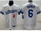 Nike Los Angeles Dodgers #6 Justin Turner White City Flexbase Jersey