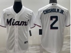 Miami Marlins #2 Jazz Chisholm Jr.White Cool Base Jersey