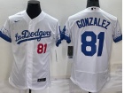 Nike Los Angeles Dodgers #81 Victor Gonzalez White City Flexbase Jersey