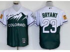 Nike Colorado Rockies #23 Kris Bryant Green City Cool Base Jersey