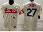 Nike Los Angeles Angels #27 Mike Trout Cream City Flexbase Jersey