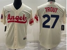 Nike Los Angeles Angels #27 Mike Trout Cream City Cool Base Jersey