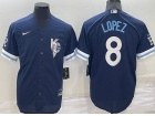 Kansas City Royals #8 Nicky Lopez Blue City Cool Base Jersey