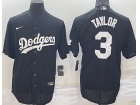 Nike Los Angeles Dodgers #3 Chris Taylor Black Cool Base Jersey