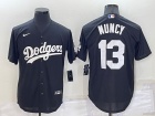 Nike Los Angeles Dodgers #13 Max Muncy Black Cool Base Jersey