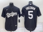 Nike Los Angeles Dodgers #5 Freddie Freeman Black Cool Base Jersey