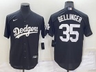 Nike Los Angeles Dodgers #35 Cody Bellinger Black Cool Base Jersey