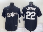 Nike Los Angeles Dodgers #22 Clayton Kershaw Black Cool Base Jersey