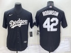 Nike Los Angeles Dodgers #42 Jackie Robinson Black Cool Base Jersey