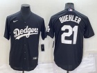 Nike Los Angeles Dodgers #21 Walker Buehler Black Cool Base Jersey