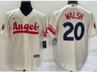 Nike Los Angeles Angels #20 Jared Walsh Cream City Cool Base Jersey