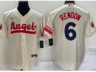 Nike Los Angeles Angels #6 Anthony Rendon Cream City Cool Base Jersey