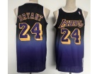 Los Angeles Lakers #24 Kobe Bryant Black Purple Throwback Jersey