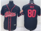 San Francisco 49ers #80 Jerry Rice Black Baseball Jersey