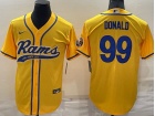 Los Angeles Rams #99 Aaron Donald Yellow Baseball Jersey