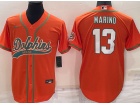 Miami Dolphins #13 Dan Marino Orange Baseball Jersey