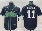 Philadelphia Eagles #11 Aj Brown Black Baseball Jersey