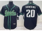 Philadelphia Eagles #20 Brian Dawkins Black Baseball Jersey