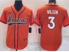 Denver Broncos #3 Russell Wilson Orange Baseball Jersey