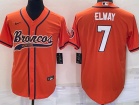 Denver Broncos #7 John Elway Orange Baseball Jersey