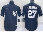 Nike New York Yankees #27 Giancarlo Stanton Black Cool Base Jersey