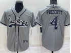 Dallas Cowboys #4 Dak Prescott Grey Baseball Jersey