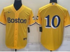 Nike Boston Red Sox #10 Yellow Cool Babse Jersey