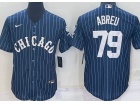 Nike Chicago White Sox #79 Jose Abreu Blue With White Stripes Cool Base Jersey