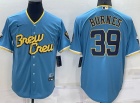 Nike Milwaukee Brewers #39 Corbin Burnes Baby Blue City Cool Base Jersey