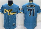 Nike Milwaukee Brewers #71 Josh Hader Baby Blue City FlexbaseJersey