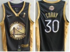 Nike Golden State Warriors #30 Stephen Curry Black Gold Champion Jersey