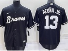 Nike Atlanta Braves #13 Ronald Acuna Jr Black Turn Back Jersey