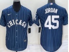 Nike Chicago White Sox #45 Michael Jordan Blue With White Stripes Cool Base Jersey