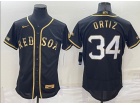 Nike Boston Red Sox #34 David Ortiz Black Golden 3rd Flexbase Jersey