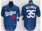 Nike Los Angeles Dodgers #35 Cody Bellinger Blue Pinstrip Cool Base Jersey