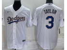 Nike Los Angeles Dodgers #3 Chris Taylor White/Gold 2021 Gold Program Jersey