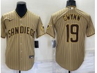 Nike San Diego Padres #19 Tony Gwynn Tan Cool Base Jersey