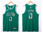 Nike Boston Celtics #0 Jayson Tatum Green USA Flag Fashion Jersey