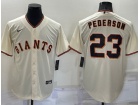 Nike San Francisco Giants #23 Joc Pederson Cream Cool Base Jersey