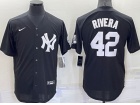 Nike New York Yankees #42 Mariano Rivera Black Cool Base Jersey