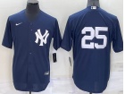 Nike New York Yankees #25 Blue Cool Base Jersey