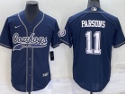 Dallas Cowboys #11 Micah Parsons Blue Baseball Jersey