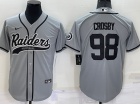 Las Vegas Raiders #98 Maxx Crosby Grey Baseball Jersey