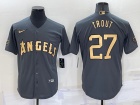 Nike Los Angeles Angels #27 Mike Trout Grey 2022 All Star Jerseys