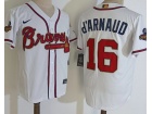 Nike Atlanta Braves #16 Travis D'Arnaud White Gold Program Champion Cool Base Jersey