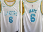 Nike Los Angeles Lakers #6 Lebron James White Throwback 22-23 Season Jersey